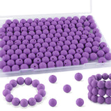 Kovict 200pcs Silicone Beads, 12mm Silicone Beads for Keychain Making, Pens Bracelet Necklace DIY Crafts(Purple)