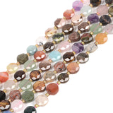 Mixed Gemstone 10mm Faceted Coin Disc Star of David Jewish Loose Beads DIY Jewelry Making Strand 15