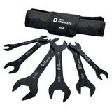 Der Erwachte Super-Thin Open End Wrench Set, SAE, 6-Piece,3/8 to 1-1/16, Black Electrophoretic Coating, with Rolling Pouch