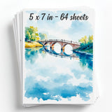 64 Sheets Watercolor Paper Pad - 5x7 - Water Color Paper 140lb/300gsm - 100% Cotton Pulp - Art Supplies for Kids & Adults - for 