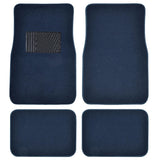 BDK Classic Carpet Floor Mats for Car & Auto - Universal Fit -Front & Rear with Heelpad (Blue) - MT-100-BL