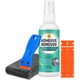 Balldanlu Adhesive Remover Spray, 4.06 Oz Glue Remover with Plastic Scraper and Towel, Surface Safe Sticky Stuff Remover for Car