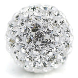 RUBYCA Pave Czech Crystal Disco Ball Clay Beads fit Shamballa Jewelry (50pcs, 12mm, White Clear)