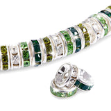 ZHIYUXI 600PCS St.Patrick's Day Beads for Jewelry Making 8mm Green Rondelle Spacer Beads Green and White Bead for Jewelry Bracel