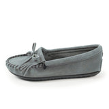 Minnetonka Women's Kilty Suede Hardsole Moccasins, Storm Blue, 5.5 M US