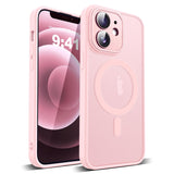 YEMORAN Compatible with iPhone 12 Case with Built-in Camera Lens Protectors Translucent Magnetic iPhone 12 Phone Case 6.1 [Compa