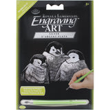 Royal Brush Silver Foil Engraving Penguin Chicks Art Mini Kit, 5 by 7