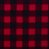 Mook Fabrics Polar Fleece Buffalo Plaid Stripe, Red Cut by The Yard