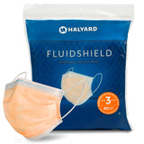 HALYARD FLUIDSHIELD 3 Disposable Procedure Mask, with SO SOFT Earloops, Fog-Free, Pleat-Style, Orange, Level 3, 28797 (Box of 40