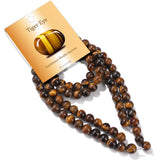 Risyfjew 100PCS 8mm Natural Tiger Eye Beads Gemstone Round Loose Beads for Jewelry Making Chakra Crystal Stone Beads for Bracele