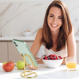 ROPOSY Cell Phone Stand for Desk, Cute Metal Gold Cell Phone Stand Holder Desk Accessories, Compatible with All Mobile Phones, i