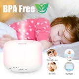 500ml Essential Oil Diffuser with Remote Control, BPA-Free Ultrasonic Humidifier with 7 Color Light,Auto Off Aromatherapy Diffus
