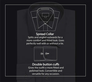 Allsense Men's Long Sleeve Regular Fit Solid Dress Shirt 15-15.5 N : 32-33 S Brown
