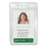 Advantus Vertical Security Badge Holder - Vinyl - 50 / Box