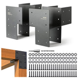 Wocepu 2 Pack Heavy Duty 6x6 (Actual 5.5x5.5) Stainless Steel Corner Post Caps Tie Bracket , Fit Connecting Wood Gazebo, Deck Pa