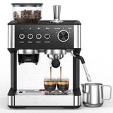 (2025 Upgrade) 20 Bar Espresso Machine with Built-in Anti-Clog Coffee Grinder, Expresso Coffee Machines with Milk Steam Wand/Fro