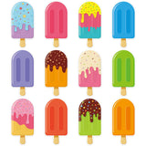 48Pcs Ice Cream Cut Outs, Colorful Ice Pops Shape Cutouts Summer Bulletin Board Decorations Ice Cream Paper Cut-Outs Summer Them