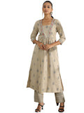 Libas Women'S Cotton Blend Printed Kurta Set (27862 Beige