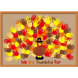 Zhanmai 118 Pcs Thanksgiving Turkey Bulletin Board Set Thankful Handprint Turkey Bulletin Board Decor Handprint Turkey Cutouts T