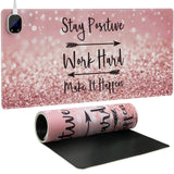 iCasso Heated Mouse Pad, Pink Mouse Pad, XL Aesthetic Heated Desk Pad with 4 Heating Levels for Computer Keyboard, 31.5 x 13 Lar
