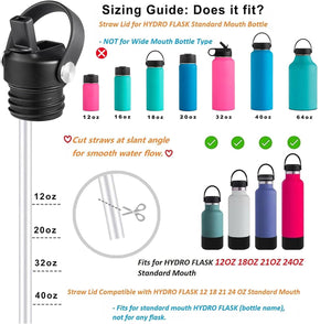 RRegeny Straw Lid fits Hydro Flask Standard Mouth, 21 24 oz, Sports Flex Cap Water Bottle Accessories Replacement Top