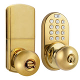 MiLocks DKK02P Electronic Touchpad Entry Keyless Door Lock, Polished Brass