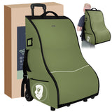 Wurzfolk Car Seat Travel Bag with Wheels, Rolling Backpack Style Transport Case (Green)