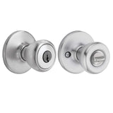 Kwikset Tylo Entry Door Knob with Lock and Key, Secure Keyed Handle Exterior Doorlock, Doorknob For Front Entrance and Bedrooms 