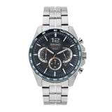 Seiko Analog Black Dial Men'S Watch-Ssb345P1 Stainless Steel, Silver Strap