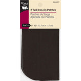 Dritz Twill, 5 x 5Inch, 2 Count, Brown IronOn Patches