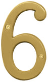 HY-KO Products BR-43BB/6 House Number 6 (Six), 4 Inch, Brushed Brass