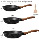 ESLITE LIFE Nonstick Ceramic Frying Pans Skillets Set, Non-Toxic Egg Omelette Kitchen Cooking Pans Compatible with All Stovetops