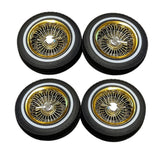 Redcat Whitewall Low Profile Tires And Gold Wheels W/Knock Offs And Wheel Nuts Rer14434