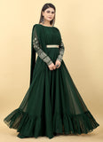 Fashion Basket Gerogette Green Gown For Womens (Fb-Es-E6014-M)