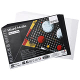 Brustro Artist Mixed Media Paper - A5, 200 Gsm, Set Of 24 (12 Black+12 White Sheets) | Ideal For Charcoal, Graphite, Pastel, Man