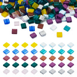 Pandahall 200Pcs Flat Square Glass Beads - 2-Hole Tila Beads in 10 Colors for Bracelet, Necklace & Earring Jewelry Making