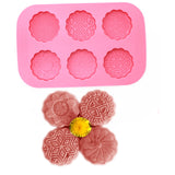 X-Haibei 6-Cavity Round Mixed Mooncake Chocolate Jello Soap Lotion Bar Silicone Mold 2oz
