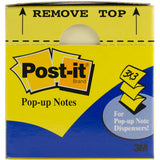 PostIt Super Sticky PopUp Notes 3X3 18/PkgCanary Yellow W/90 Sheets