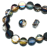DIQIO 6mm Sparkle Flat Coin Round Crystal Beads (93-100pcs, Magenta Black)