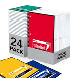 Kaisa Spiral Notebooks 1 Subject Note Books,70 Sheets 6 Vibrant Color Options, 4 Pads Per Color Abundant Stock for All Your Ne
