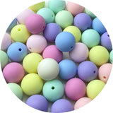 LIMAOLLY 40 Pieces 18mm Acrylic Round Pastel Beads Candy Color Frosted Plastic Spacer Beads for Jewelry Making Earring Bracelet 