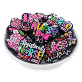 Lovyomi 6PCS Nurse Silicone Focal Beads for Pens, Character Silicone Beads for Lanyard Making DIY Handicraft