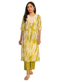 Libas Women'S Cotton Abstract Kurta Set (400286 Green