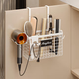 Magheo Hair Dryer Holder Cabinet Door 3-in-1 Adhesive Hair Tool Organizer Wall Mounted Adjustable Height Blow Dryer Holder Under