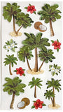 Paper House Productions DieCut Dimensional & Foil Accent Scrapbook Sticker Sheet Tropical Palms