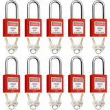 SAFBY Lockout Tagout Locks, Safety Padlock, Keyed Differently Loto Safety Padlocks for Lock Out Tag Out Kits Station (Red 21-30)