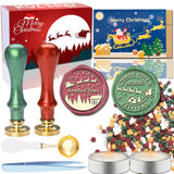 YOLAKIS Christmas Wax Seal Kit Santa Claus Sealing Wax Stamp Great for Invitation Christmas Cards Envelopes Gift Package Seal De