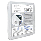 Kotap 50 x 70 Ft. Heavy-Duty Protection/Coverage Tarp, Superior Weave for Greater Longevity 8-mil, Multi-Use, Waterproof, White,