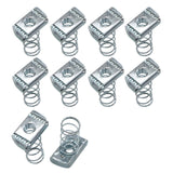 Abeicy 3/8-16 Strut Channel Nuts, 10 Pack Thickened Standard Spring Nut with Zinc Plated Use On Unistruts