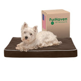 Furhaven Water-Resistant Memory Foam Dog Bed for Medium/Small Dogs w/ Removable Washable Cover, For Dogs Up to 35 lbs - Indoor/O